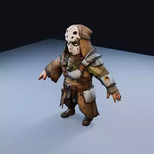 Wasteland Cultist Low Poly PBR Game Asset