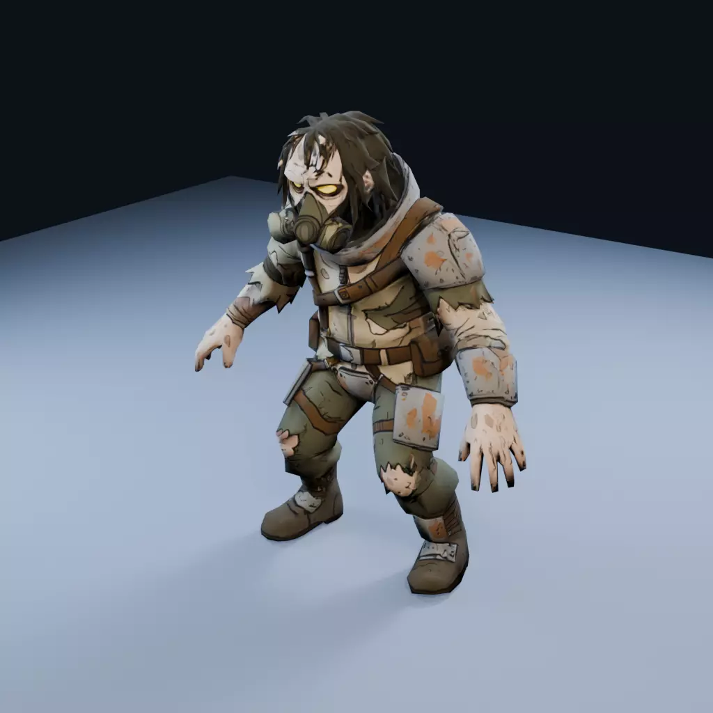 Feral Ghoul Low Poly PBR Game Asset Low-poly 3D model