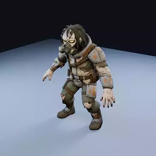 Feral Ghoul Low Poly PBR Game Asset