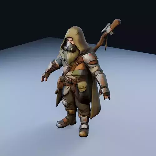 Outcast Wanderer Low Poly PBR Game Asset