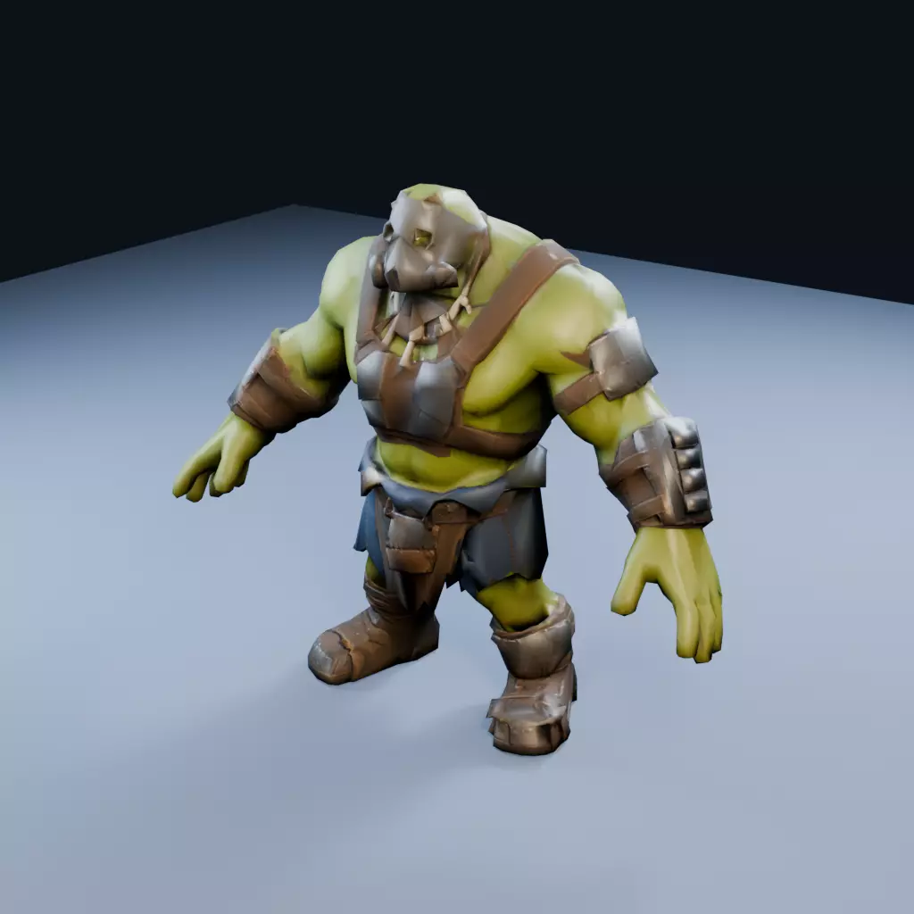 Super Mutant Bruiser Low Poly PBR Game Asset Low-poly 3D model