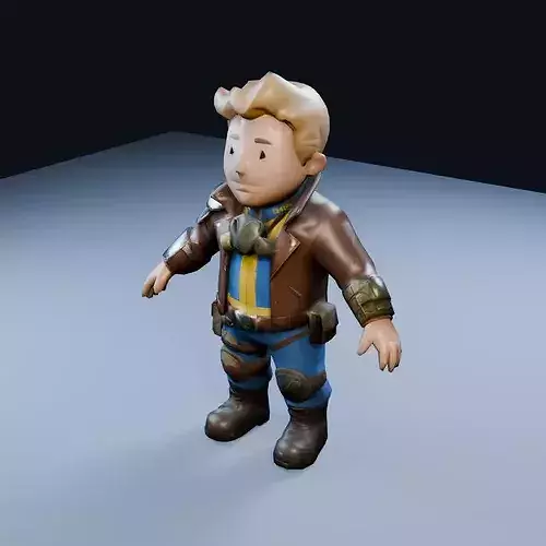 Bunker Dweller Low Poly PBR Game Asset