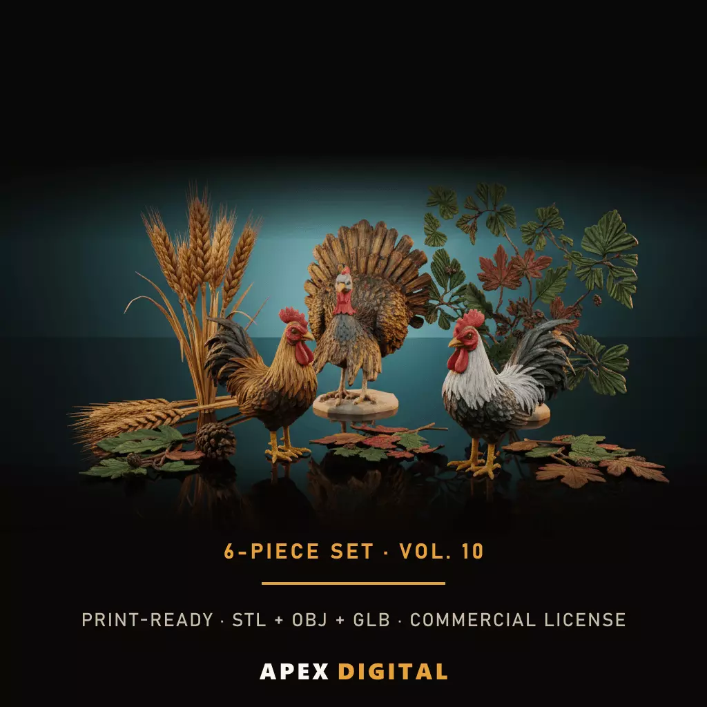6-Piece Autumn Thanksgiving Decor Collection Vol 10 3D print model