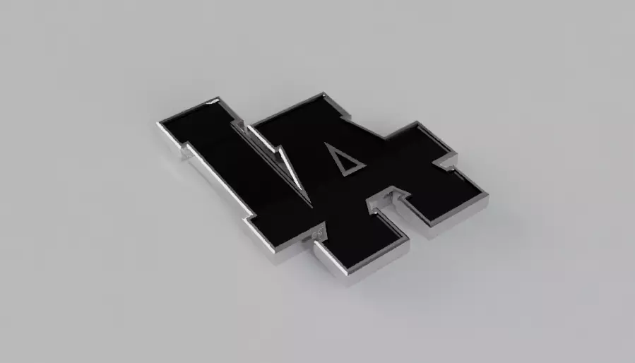 Luxury LA Logo Pendant Black and Silver 3D Letter Charm Free 3D print model
