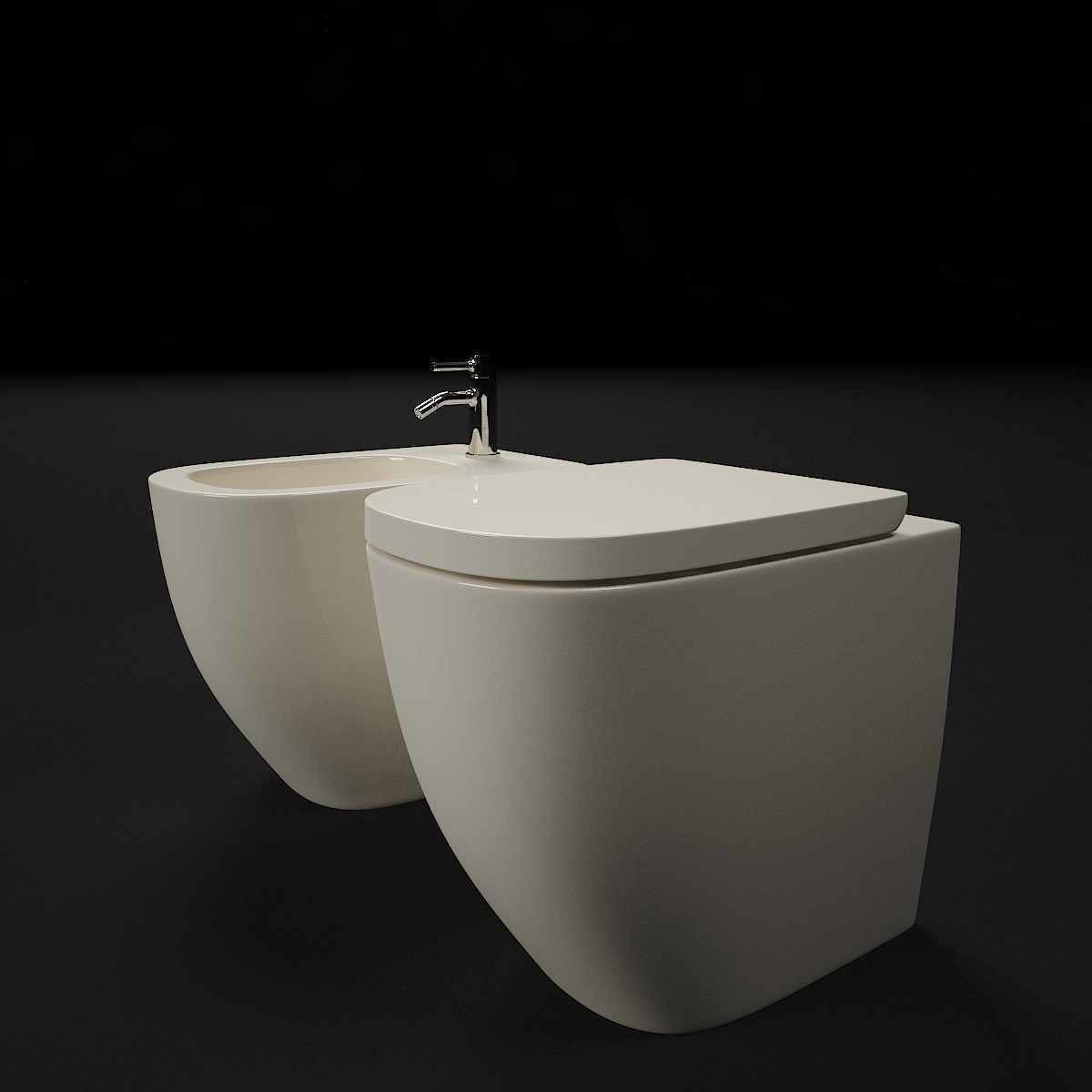 Laufen Palomba Floorstanding bidet and WC 3D model_2