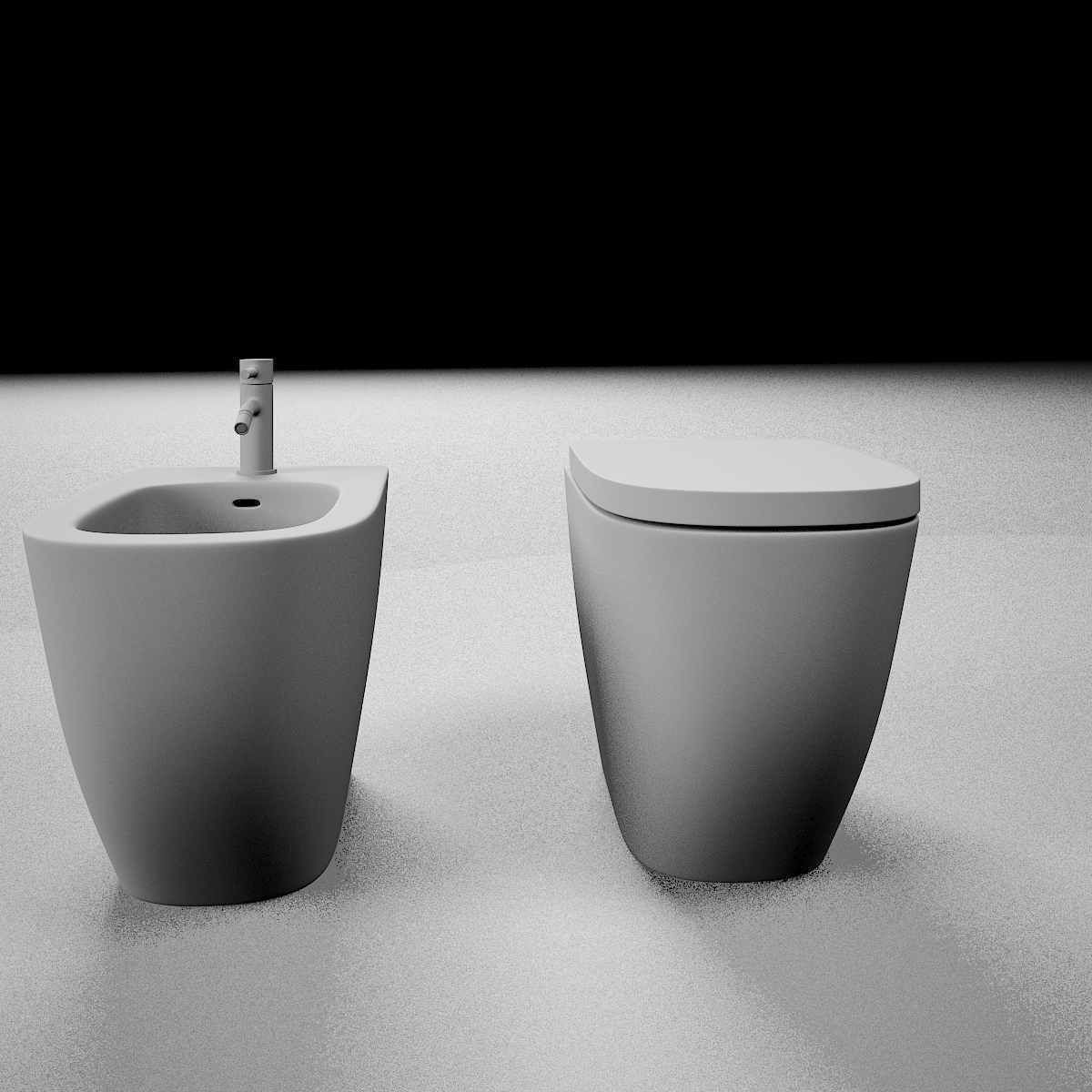 Laufen Palomba Floorstanding bidet and WC 3D model_16