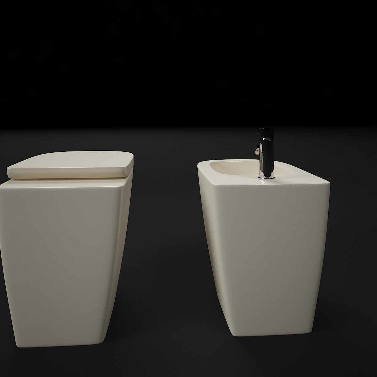 Laufen Palomba Floorstanding bidet and WC 3D model_8