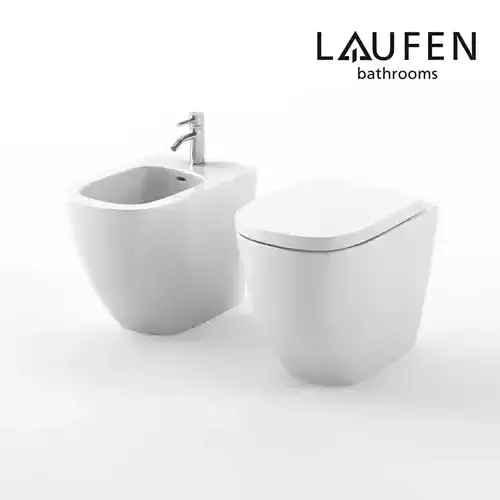 Laufen Palomba Floorstanding bidet and WC 3D model