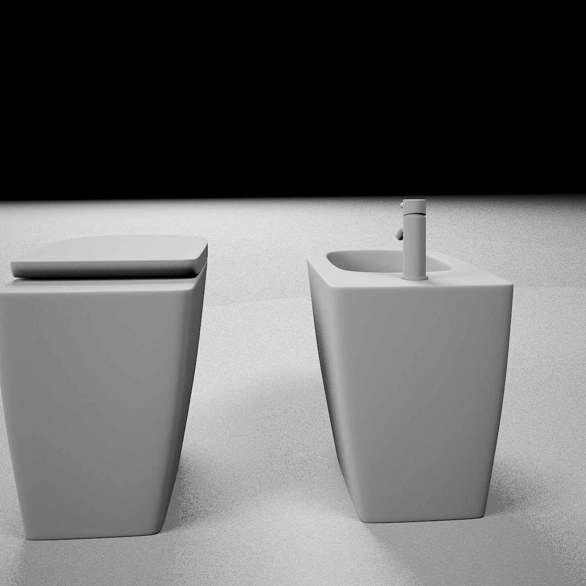 Laufen Palomba Floorstanding bidet and WC 3D model_10