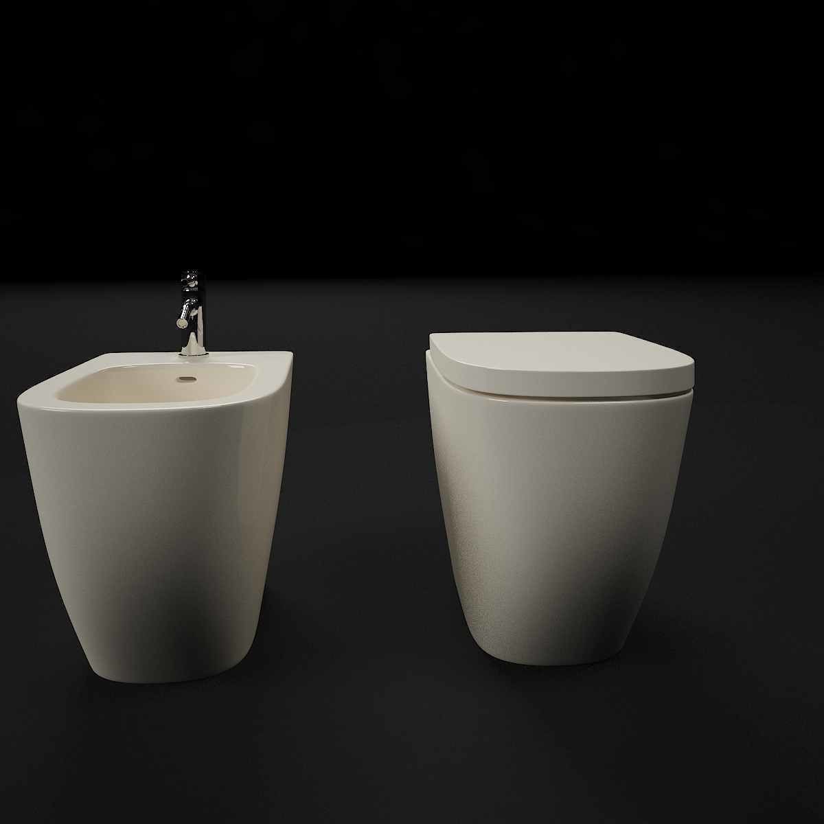 Laufen Palomba Floorstanding bidet and WC 3D model_14