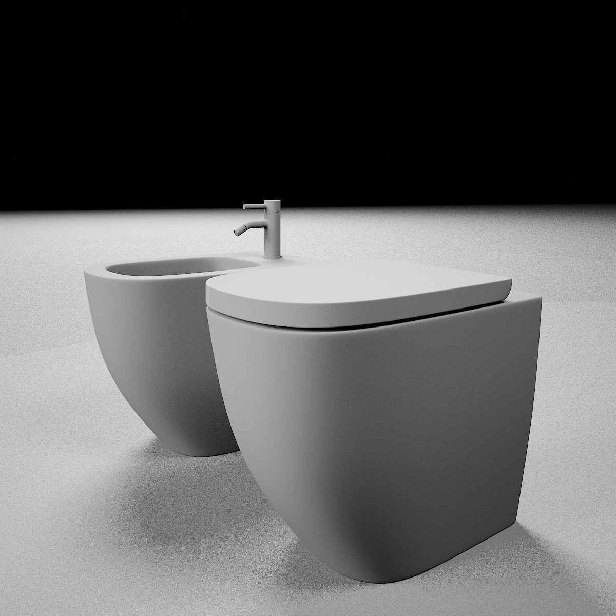 Laufen Palomba Floorstanding bidet and WC 3D model_4