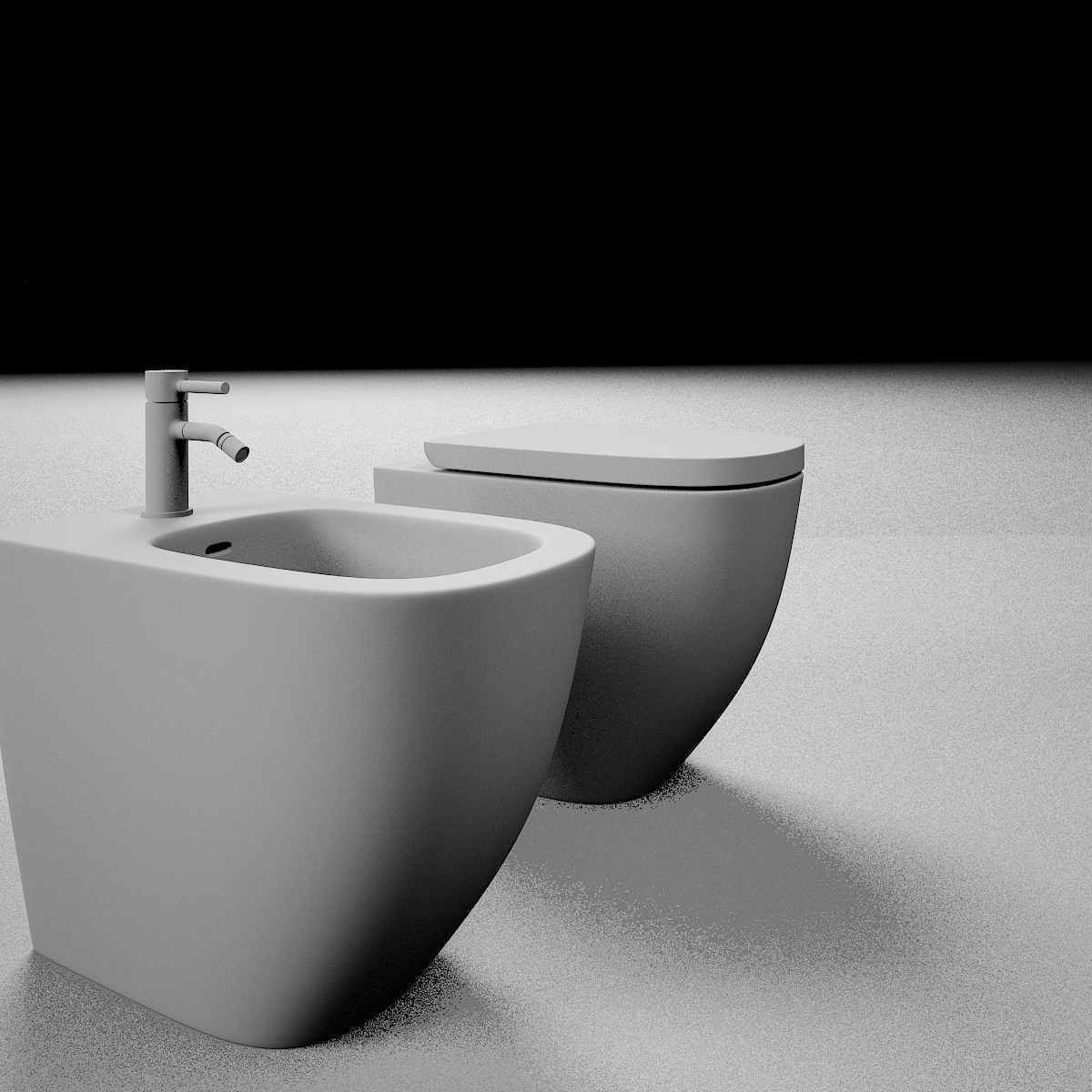 Laufen Palomba Floorstanding bidet and WC 3D model_13