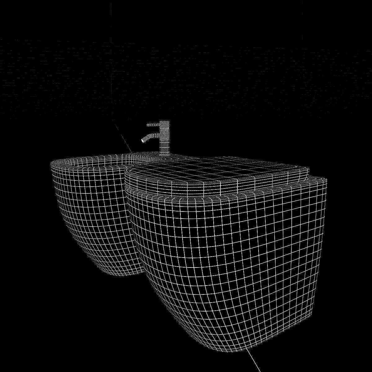 Laufen Palomba Floorstanding bidet and WC 3D model_3