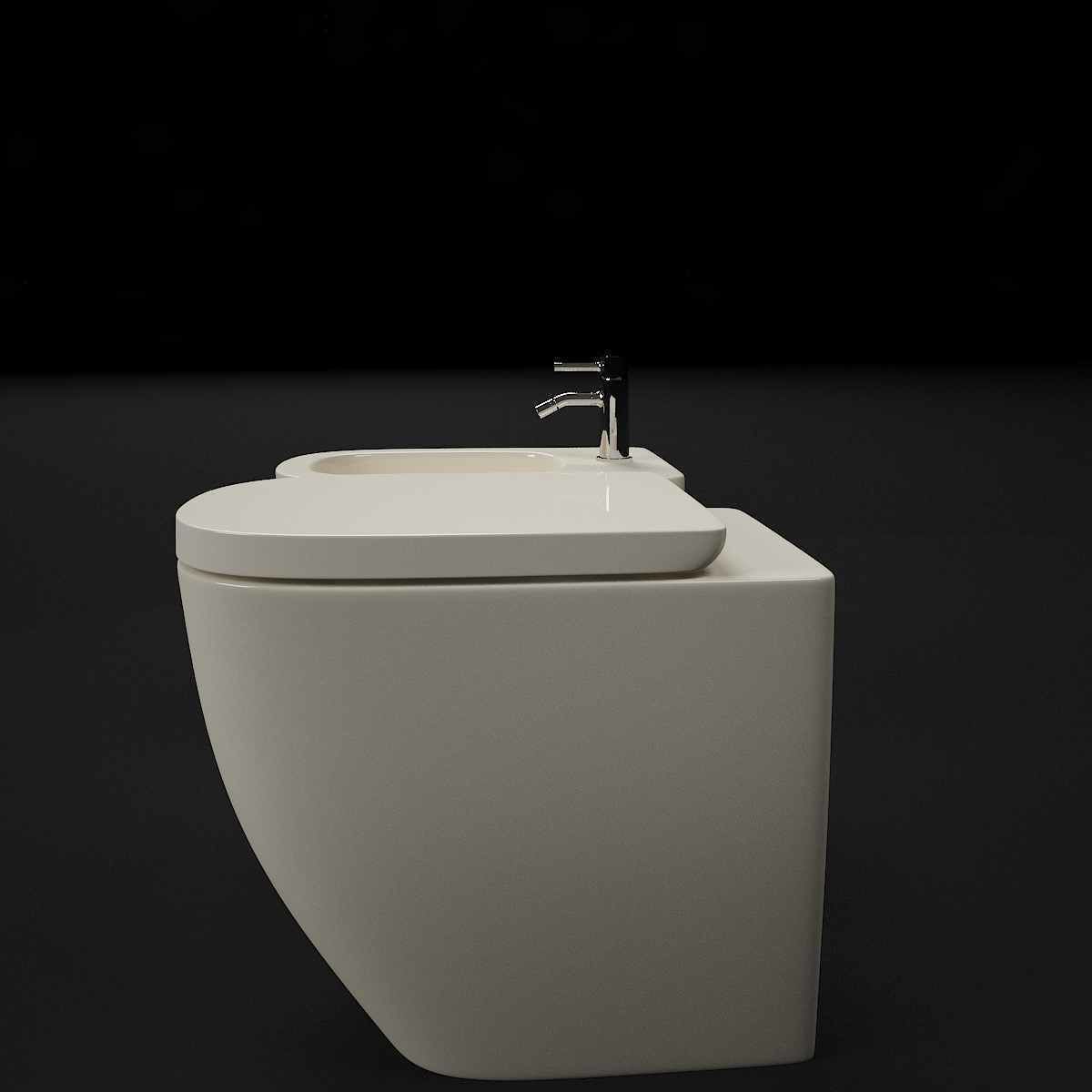 Laufen Palomba Floorstanding bidet and WC 3D model_5