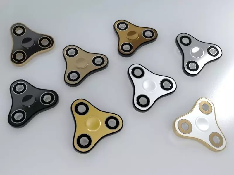 8 Spinner Fidget Widget - Pack 02 3D model_0