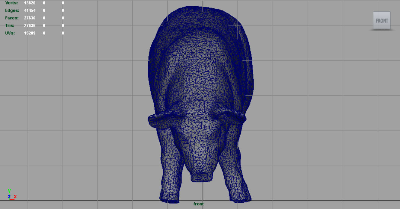 Realistic Sow pig Low-poly 3D model_6