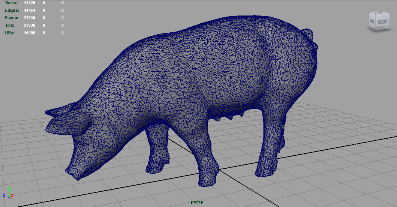 Realistic Sow pig Low-poly 3D model_4