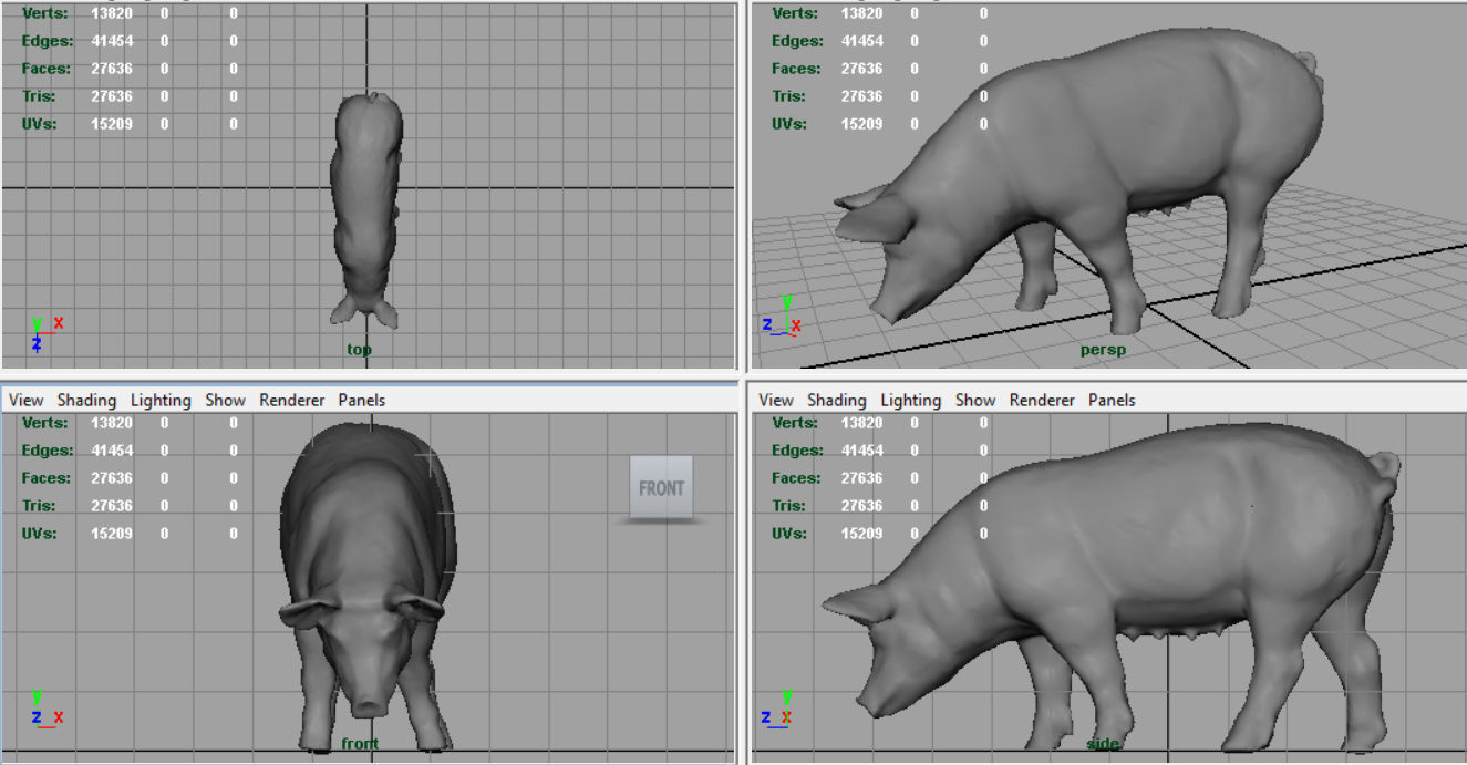 Realistic Sow pig Low-poly 3D model_9