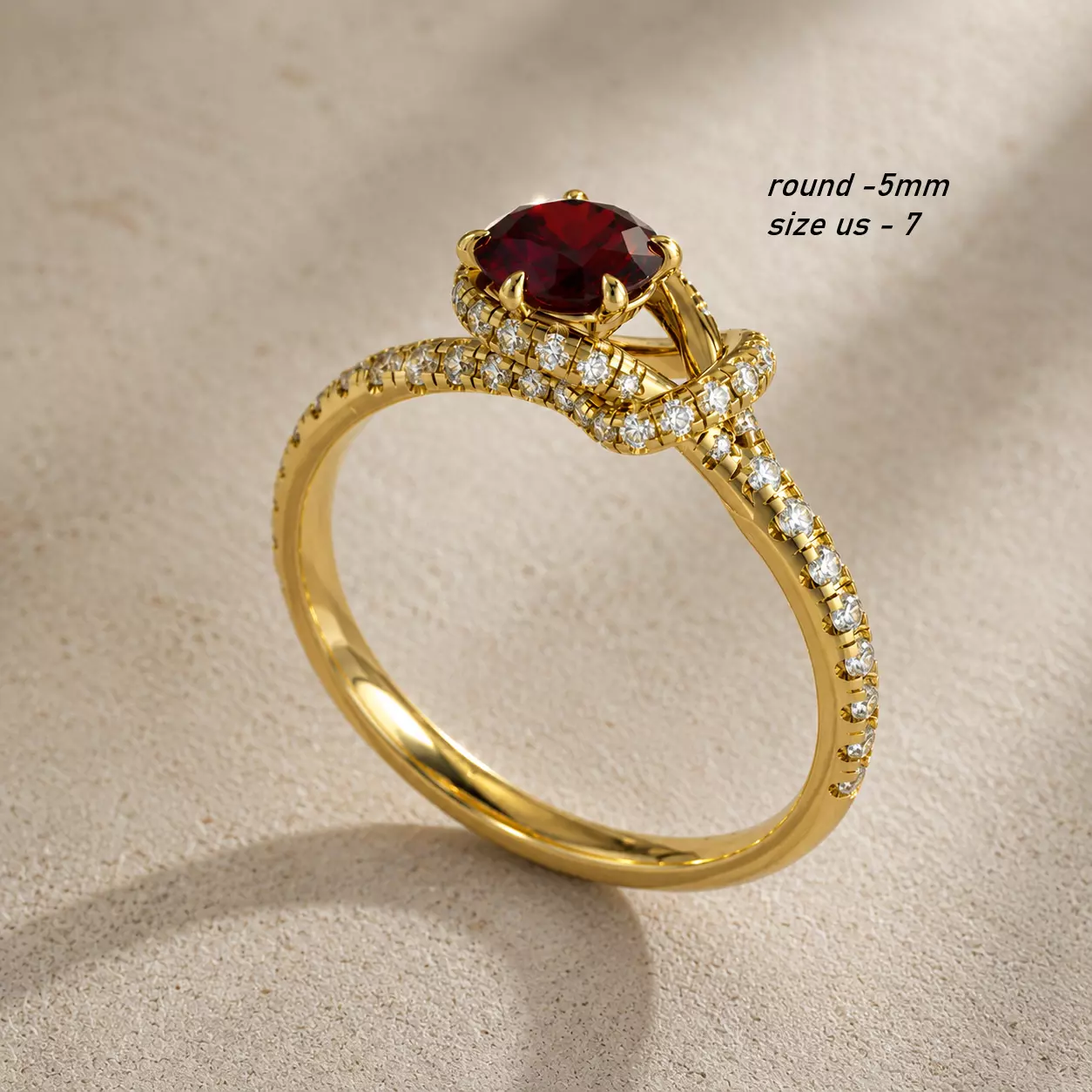 Elegant Bypass Solitaire Engagement Ring 3D Print Model 3D print model