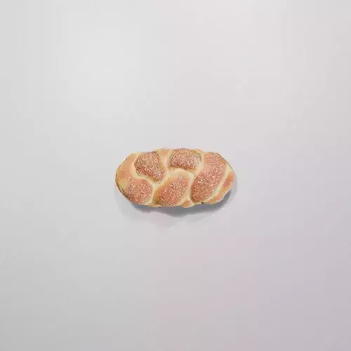 Sesame Seed Braided Bread Low-poly 3D model 3