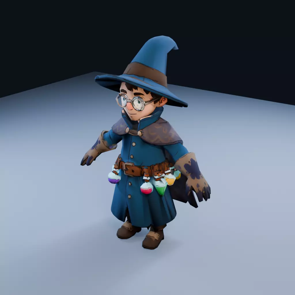 Potion Alchemist Low Poly PBR Game Asset Low-poly 3D model