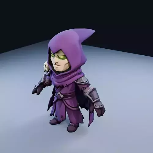 Necromancer Low Poly PBR Game Asset