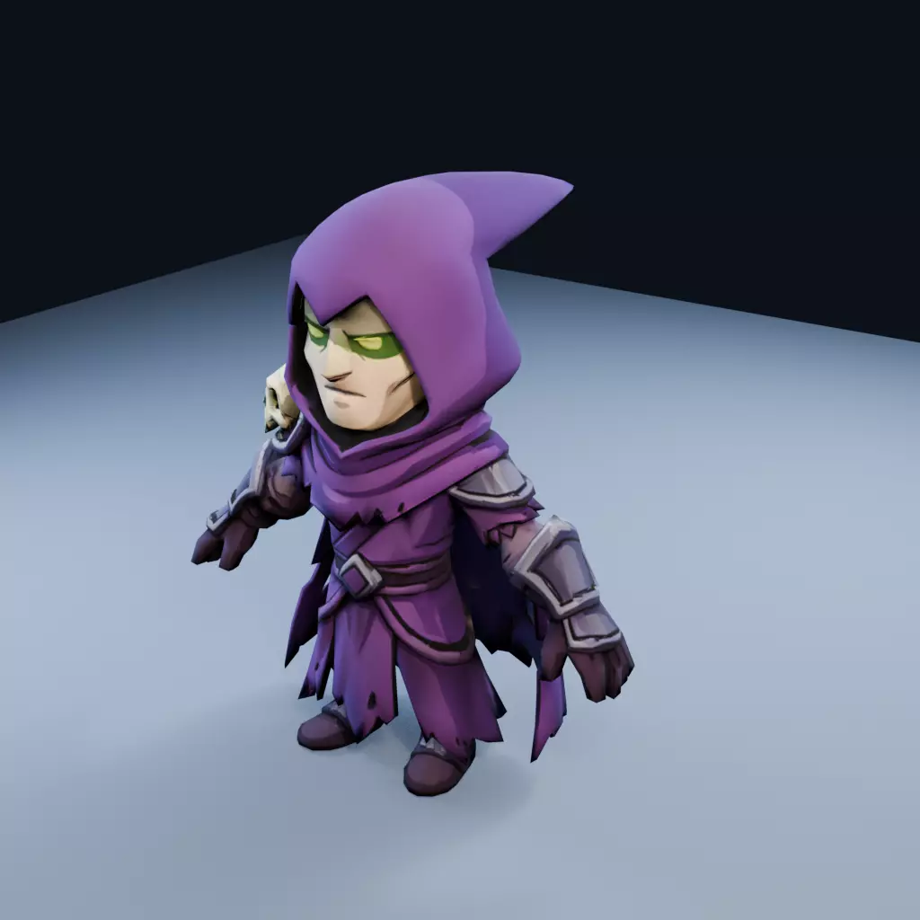 Necromancer Low Poly PBR Game Asset Low-poly 3D model