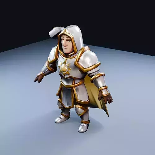 Radiant Paladin Low Poly PBR Game Asset