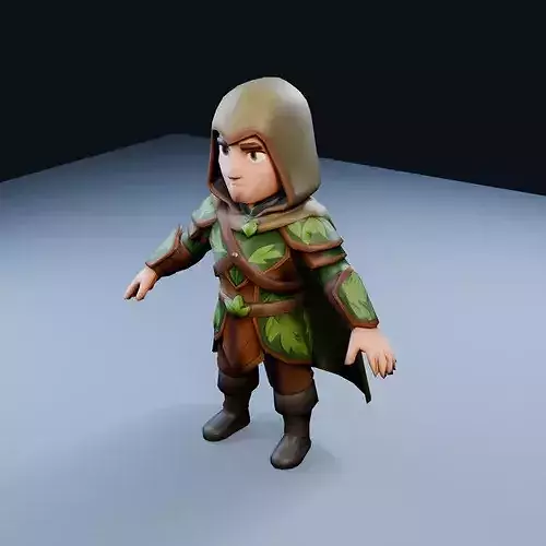 Ranger Archer Low Poly PBR Game Asset