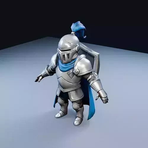 Knight Hero Low Poly PBR Game Asset