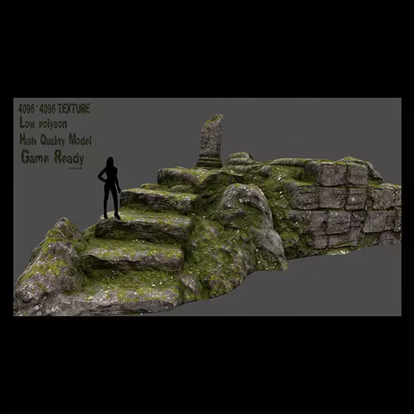 old temple Low-poly 3D model