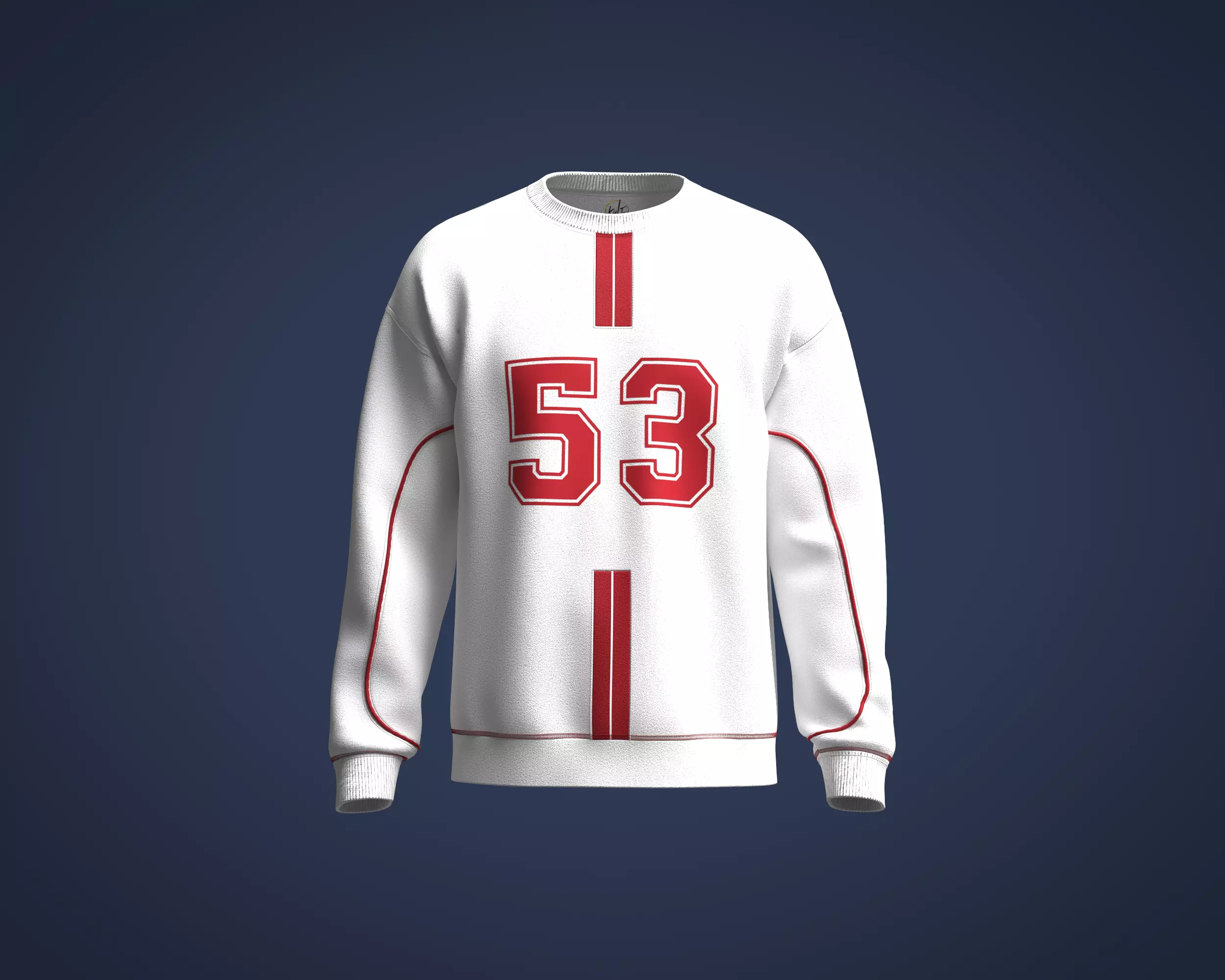 Mens sweatshirt with number graphic 3D model