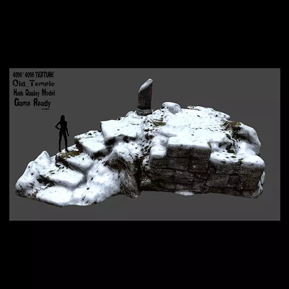 snow temple Low-poly 3D model