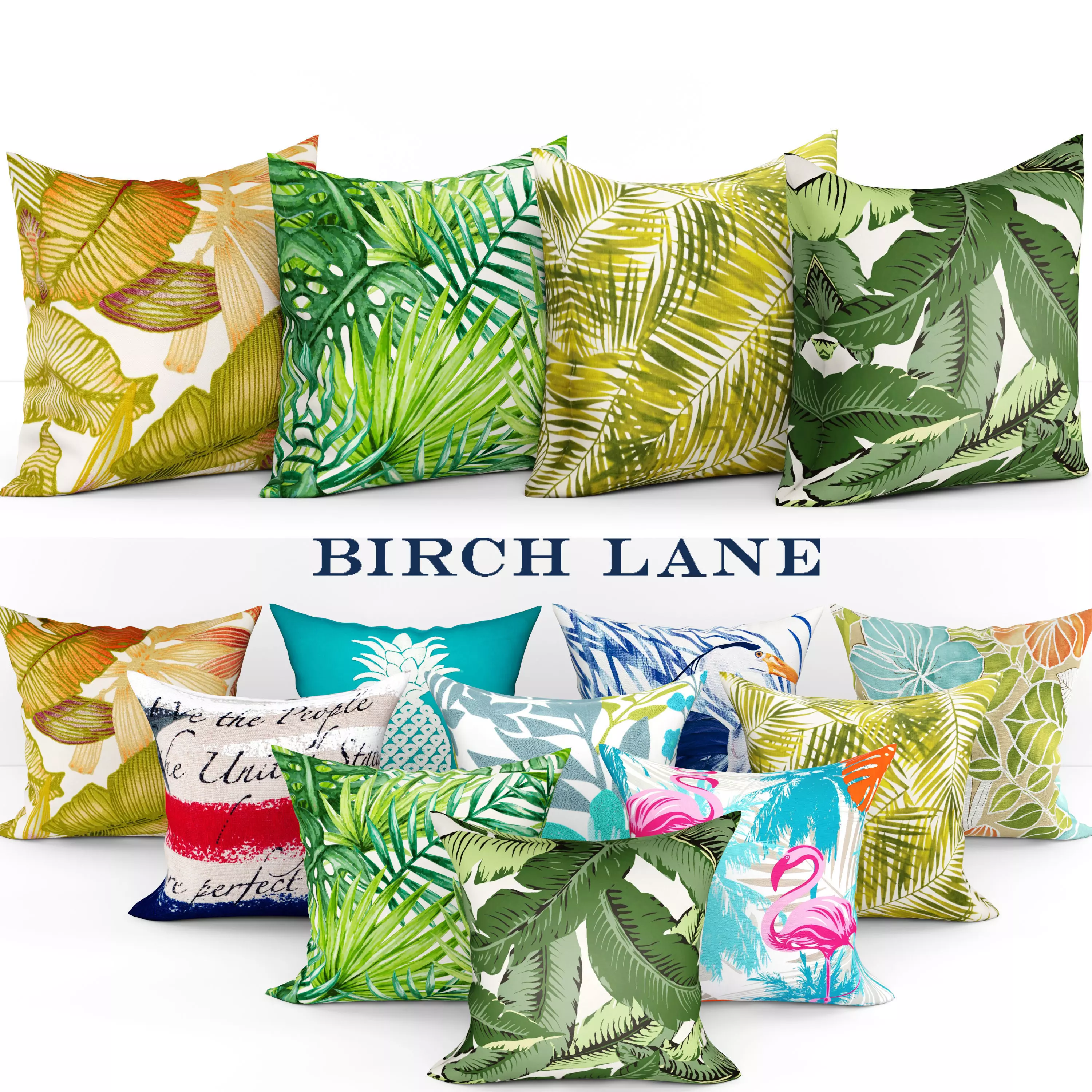 Collection of decorative pillows Birch Line 3 3D model_0
