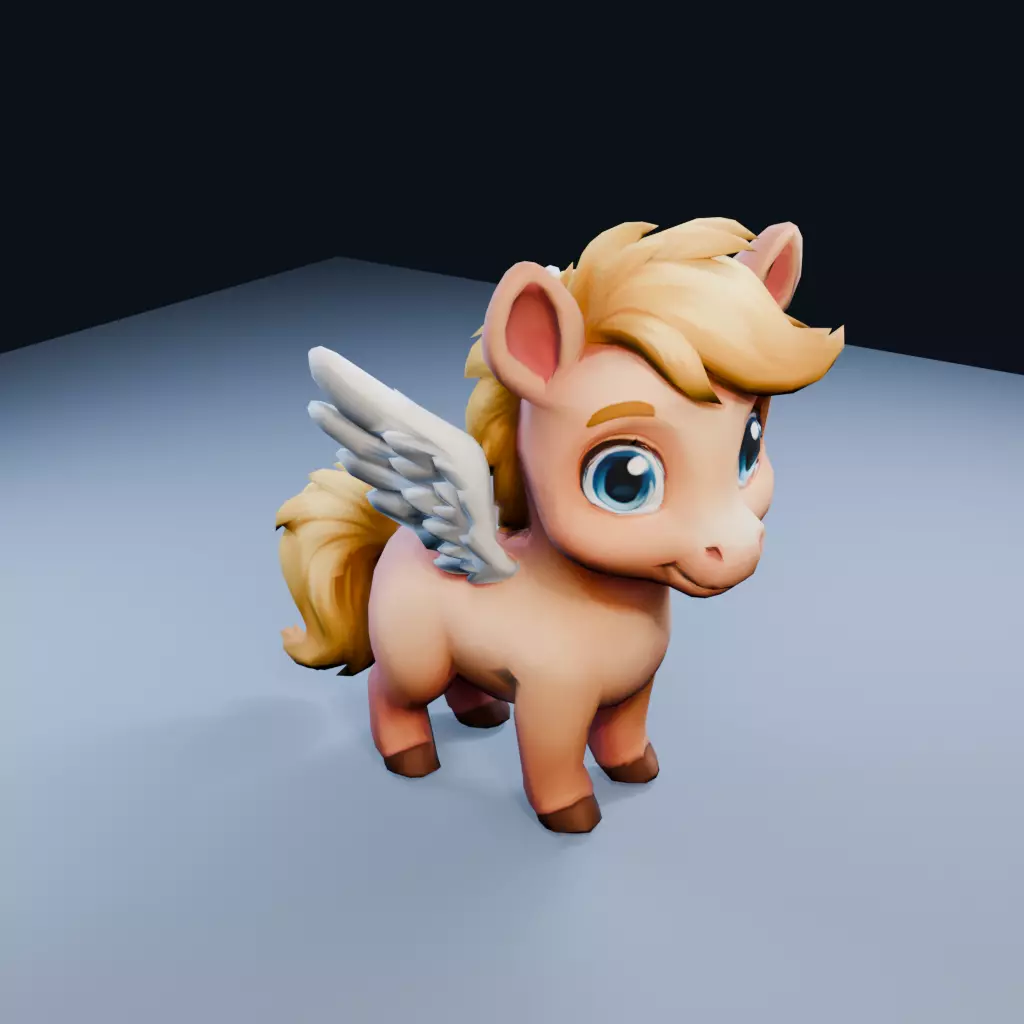 Baby Pegasus Low Poly PBR Game Asset Low-poly 3D model