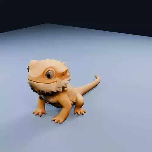 Bearded Dragon Low Poly PBR Game Asset