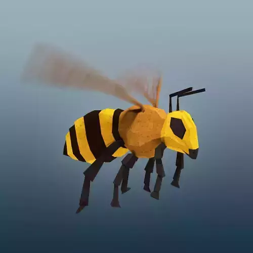 Rigged Bee Low-poly 3D model