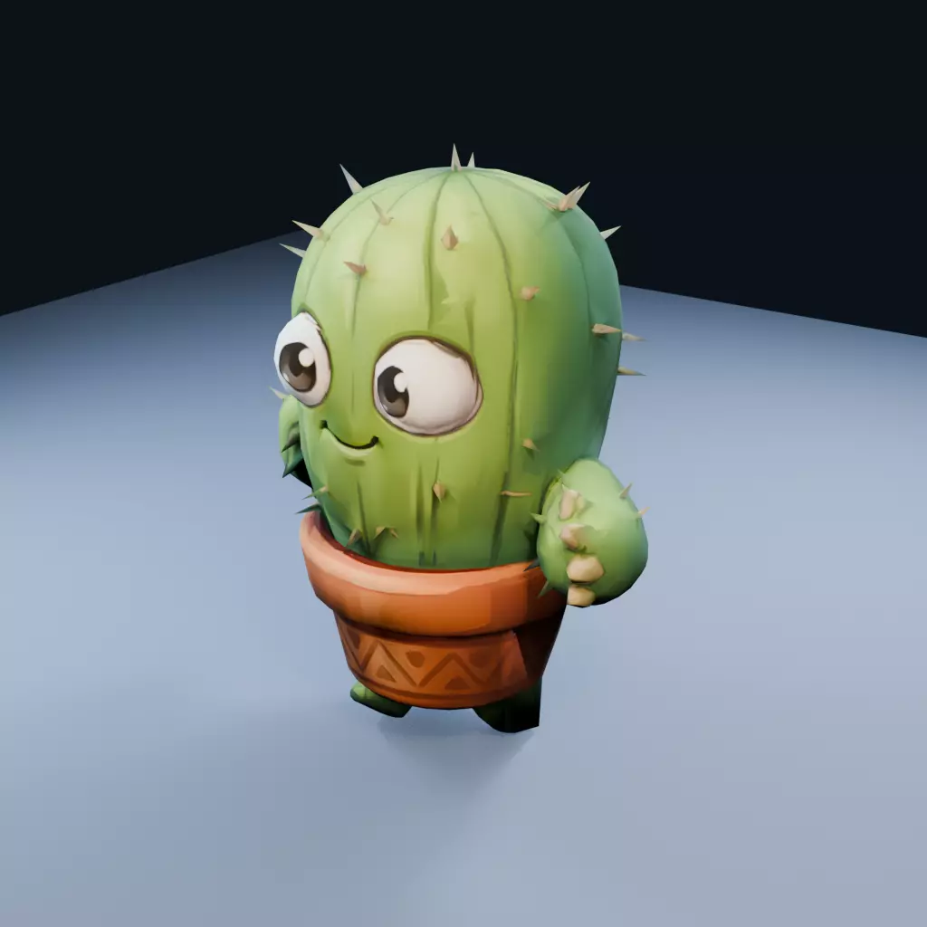 Walking Cactus Pet Low Poly PBR Game Asset Low-poly 3D model