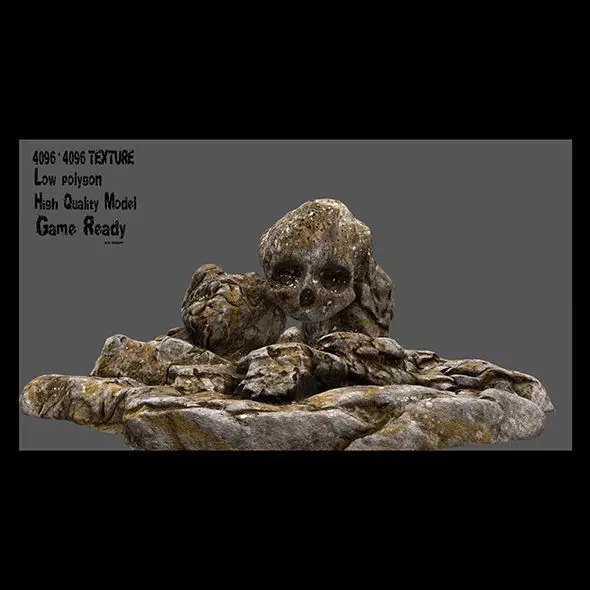 Skull Cave Low-poly 3D model