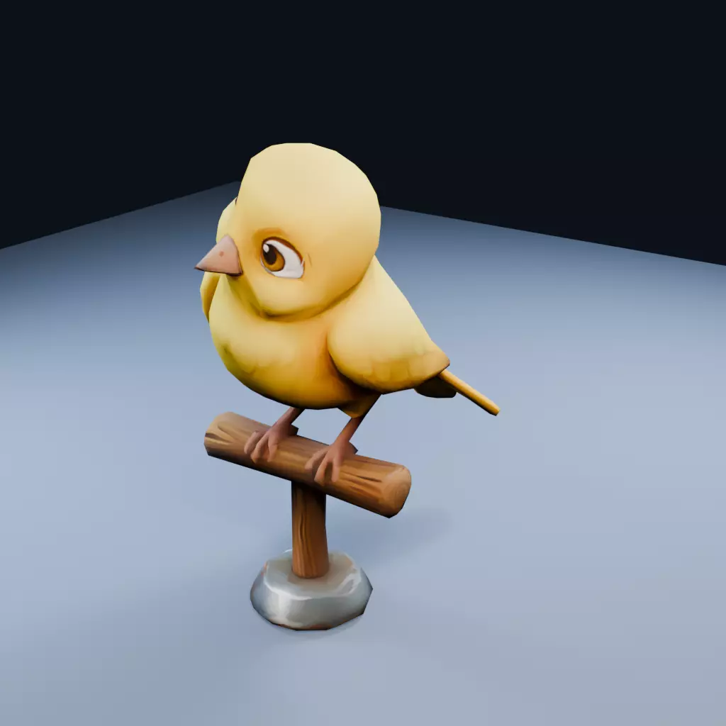 Yellow Canary Low Poly PBR Game Asset Low-poly 3D model