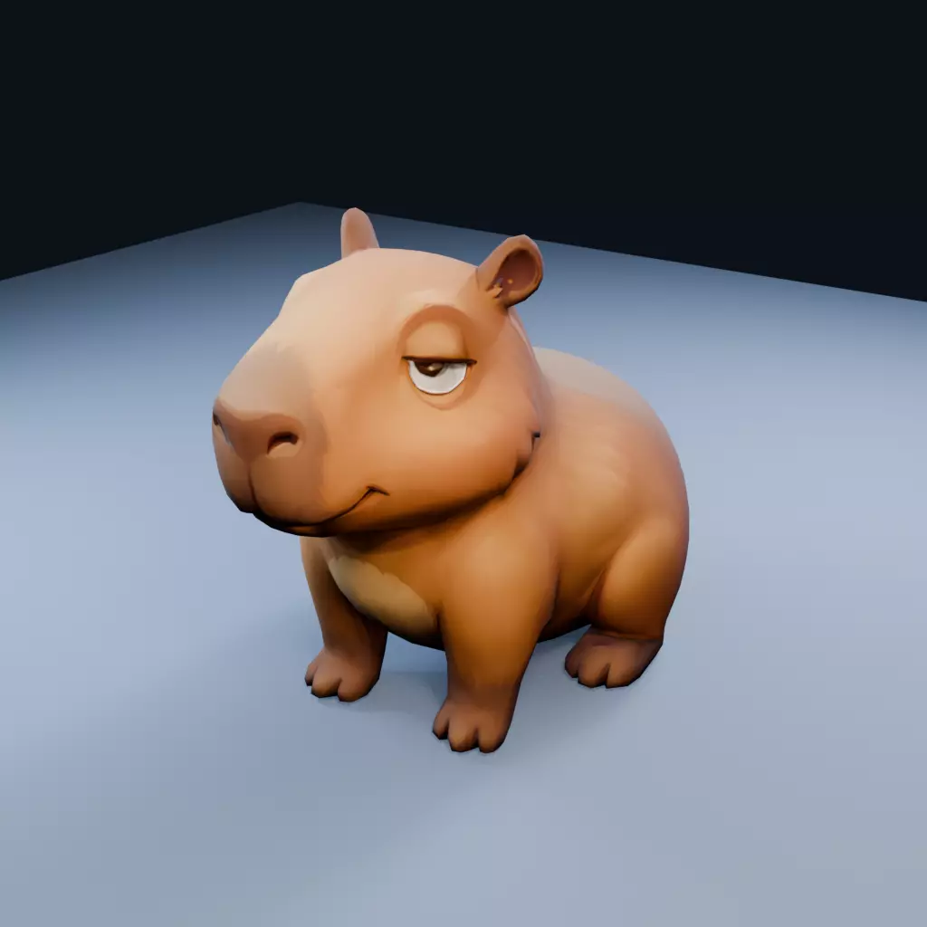 Capybara Low Poly PBR Game Asset Low-poly 3D model