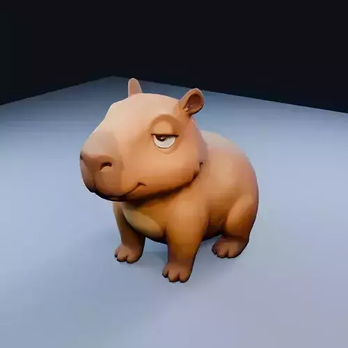Capybara Low Poly PBR Game Asset