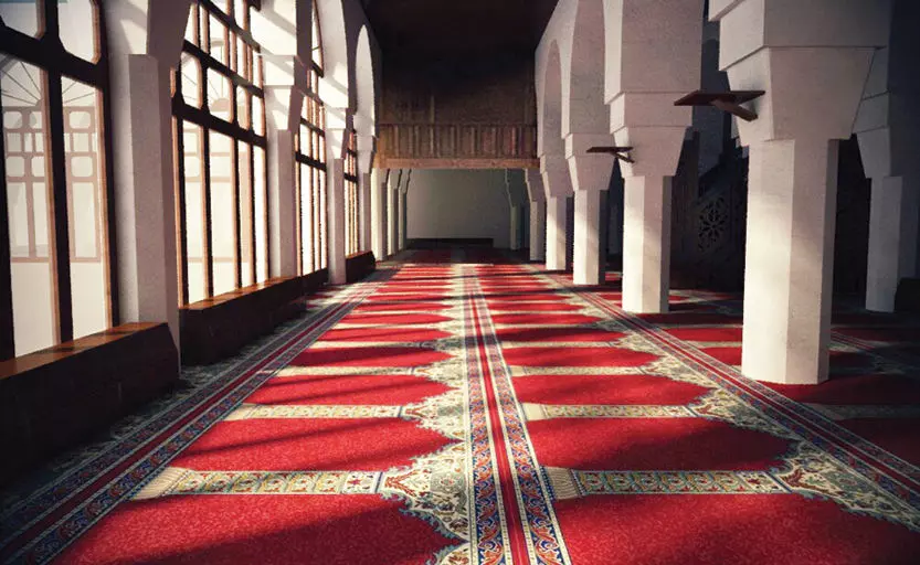 old Islamic  mosque Interior Low-poly 3D model_0