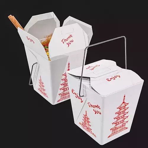 Japanese Oyster Pail Box Low-poly 3D model 5
