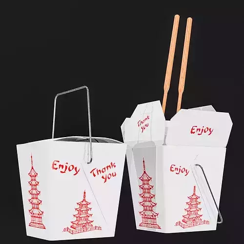 Japanese Oyster Pail Box Low-poly 3D model 7