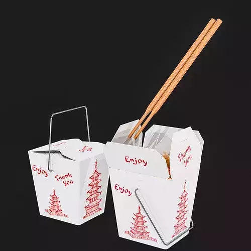 Japanese Oyster Pail Box Low-poly 3D model 4