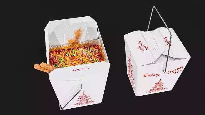 Japanese Oyster Pail Box Low-poly 3D model 6