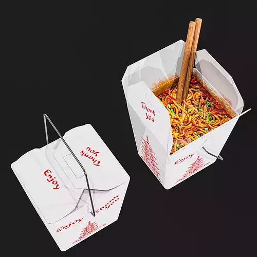 Japanese Oyster Pail Box Low-poly 3D model 3