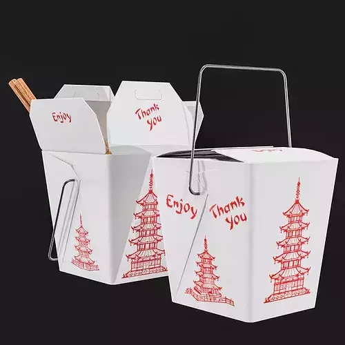 Japanese Oyster Pail Box Low-poly 3D model