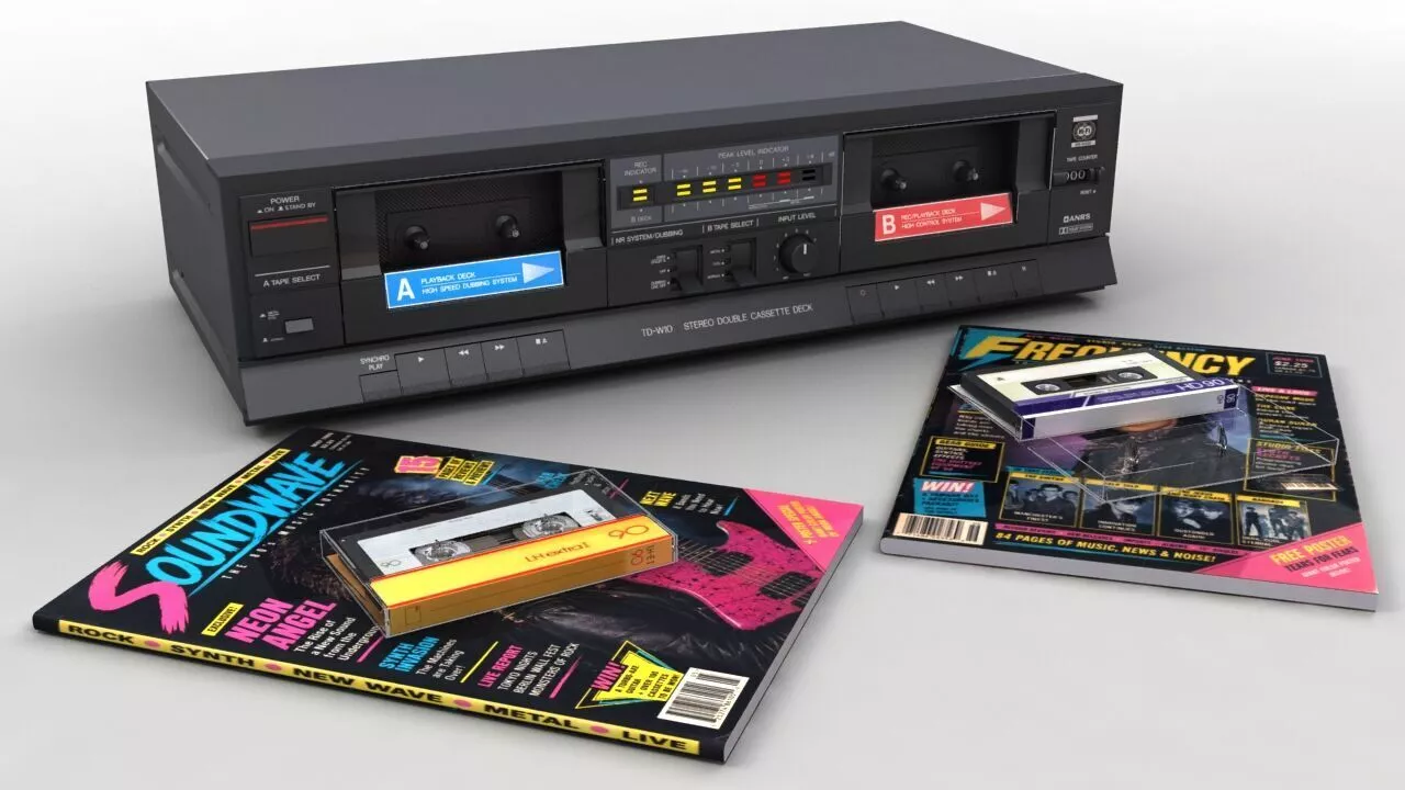 Vintage Dual Audio Cassette Deck 3D model